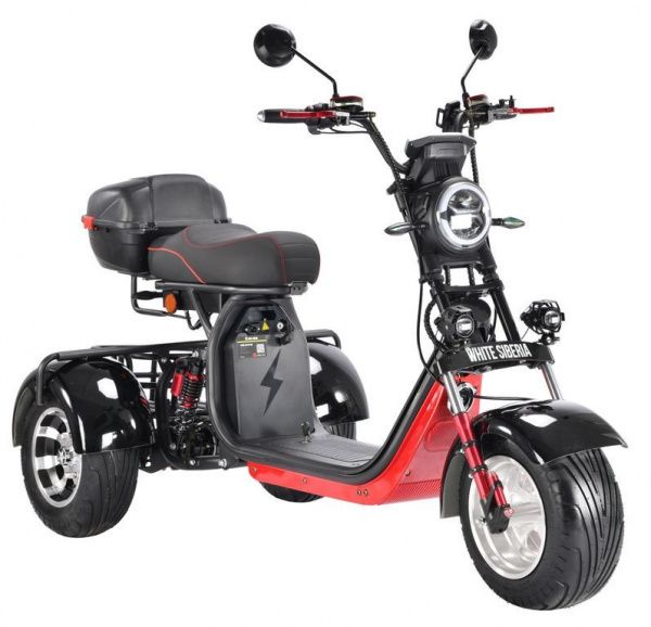 Электроскутер Citycoco WHITE SIBERIA Pro Trike+ 3000W Трицикл